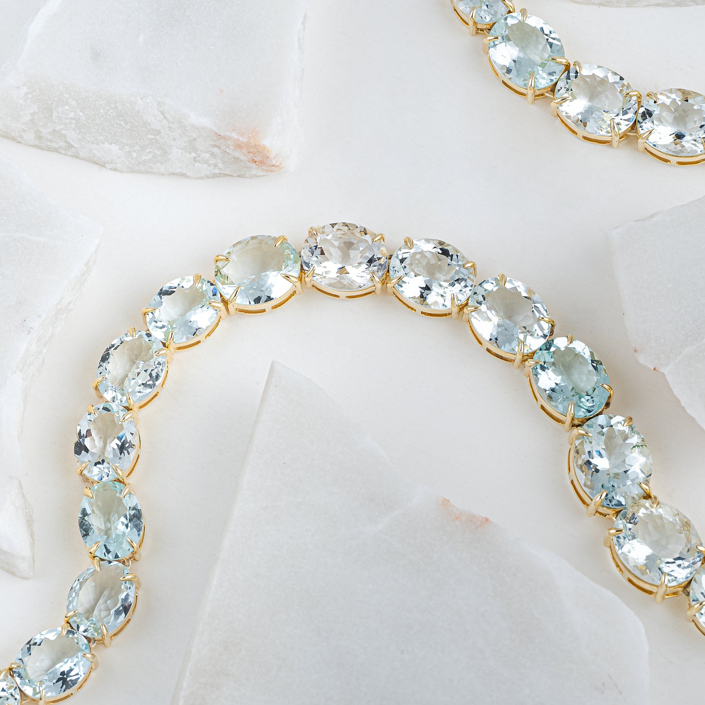 Aquamarine Tennis Necklace