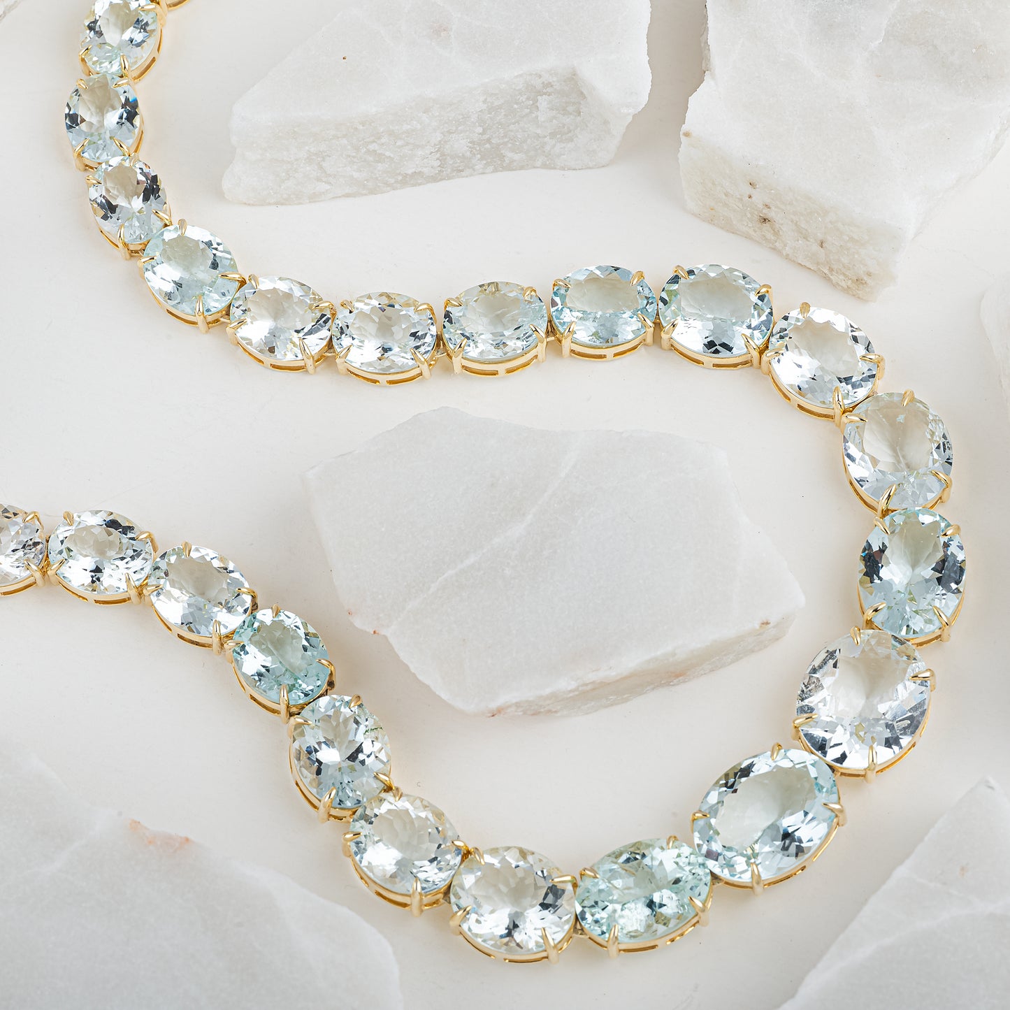 Aquamarine Tennis Necklace