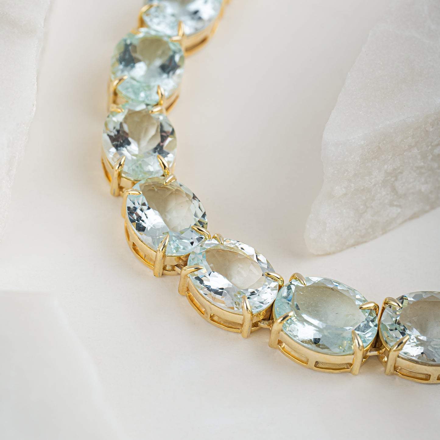 Aquamarine Tennis Necklace