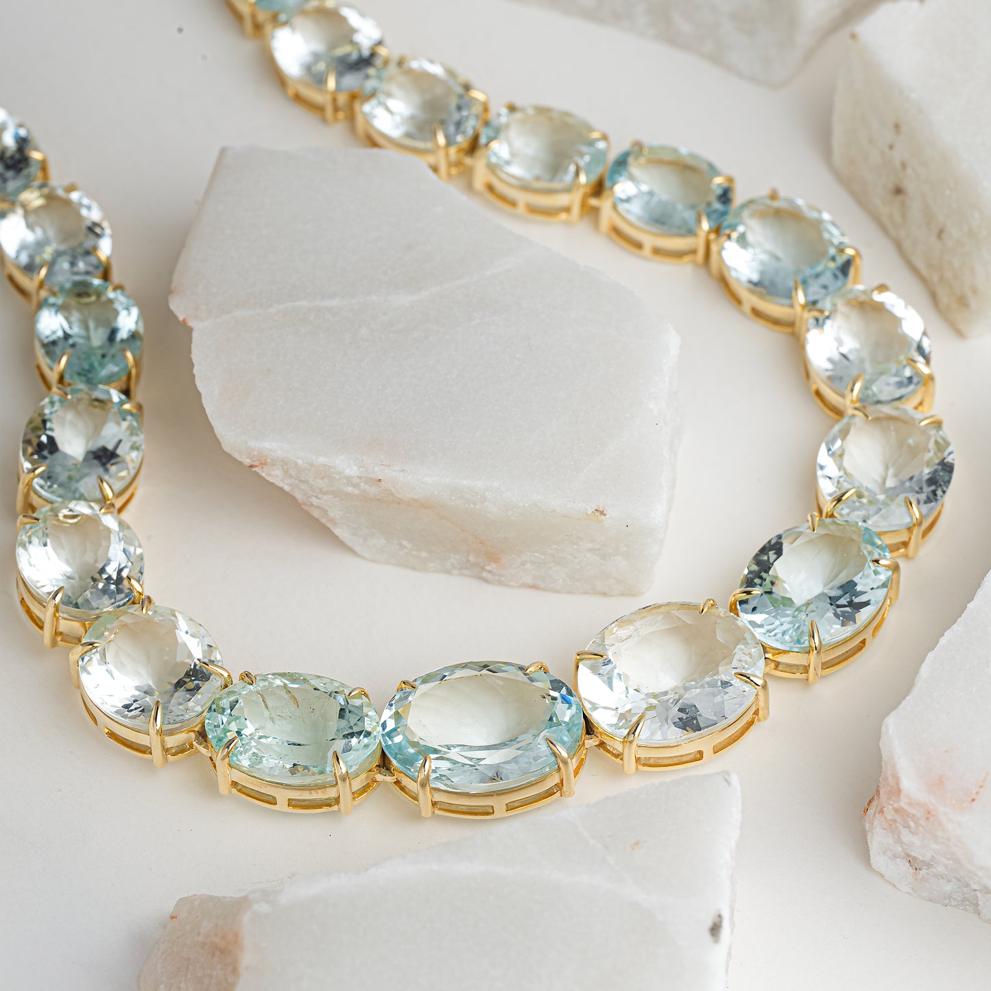 Aquamarine Tennis Necklace