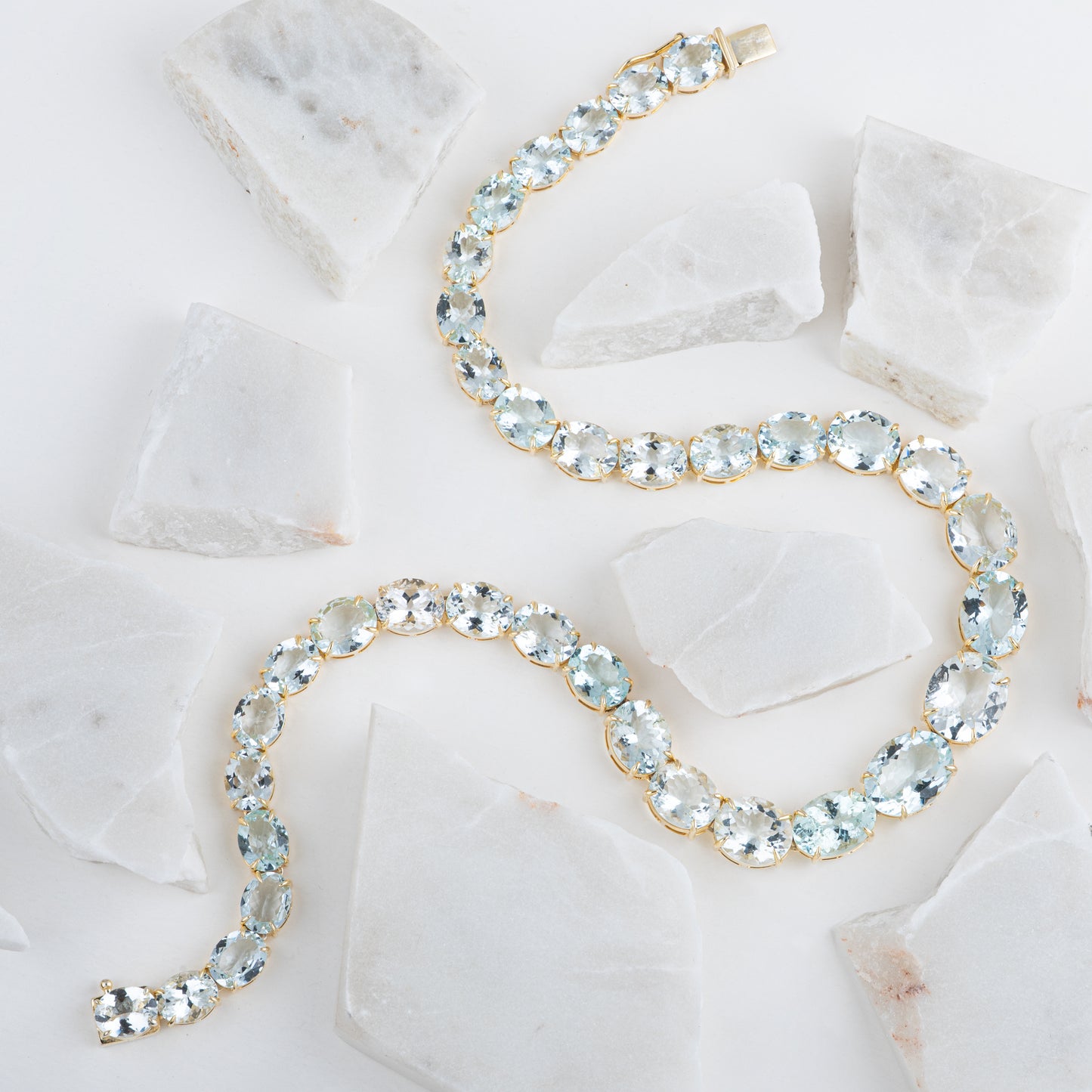 Aquamarine Tennis Necklace