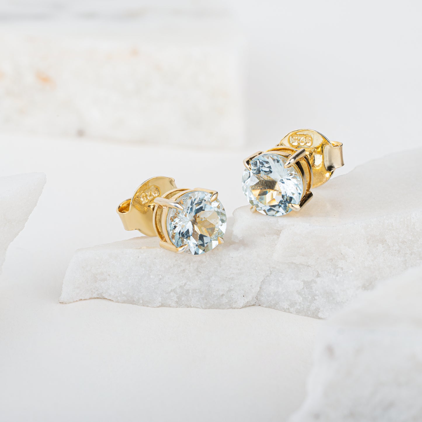 Aquamarine Studs