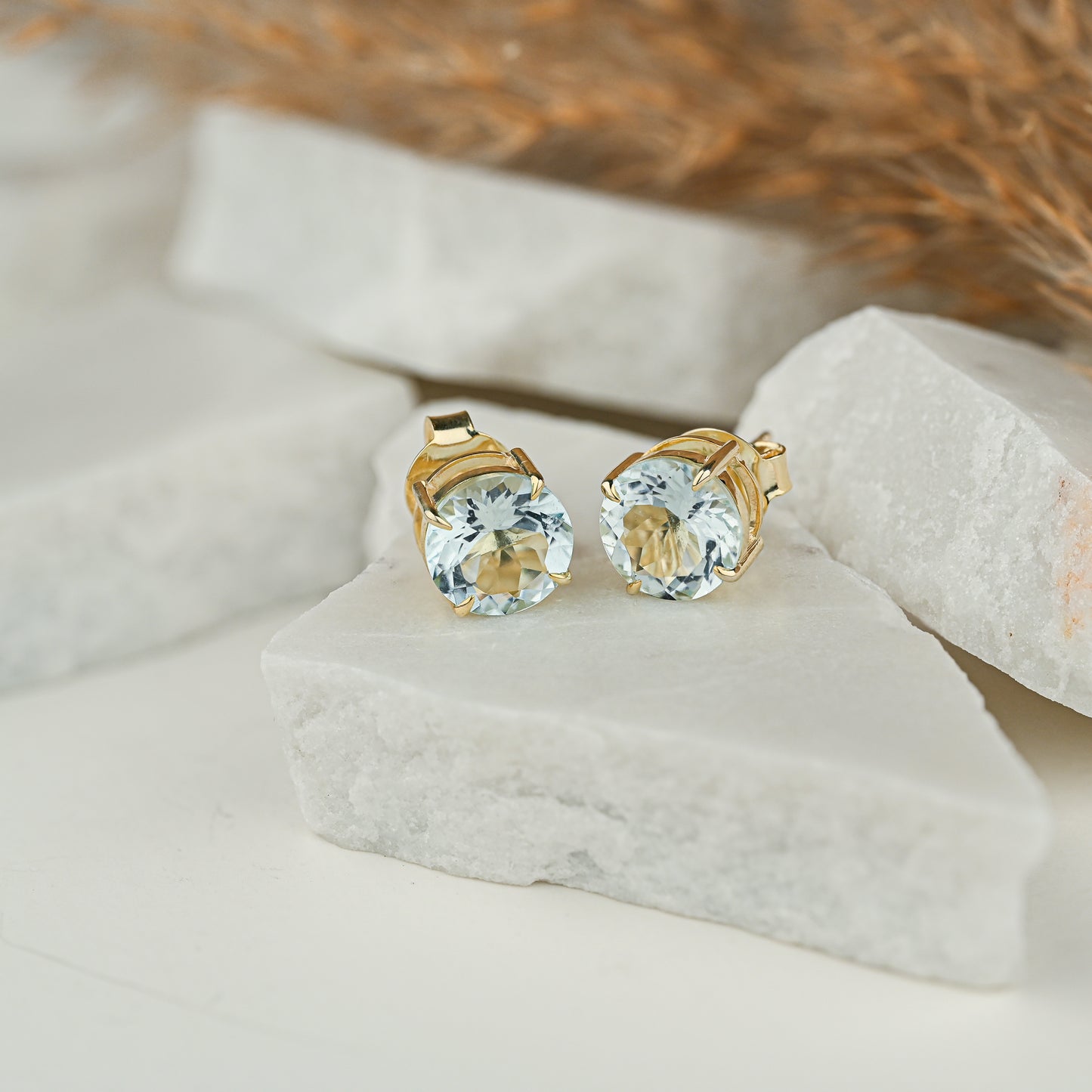Aquamarine Studs